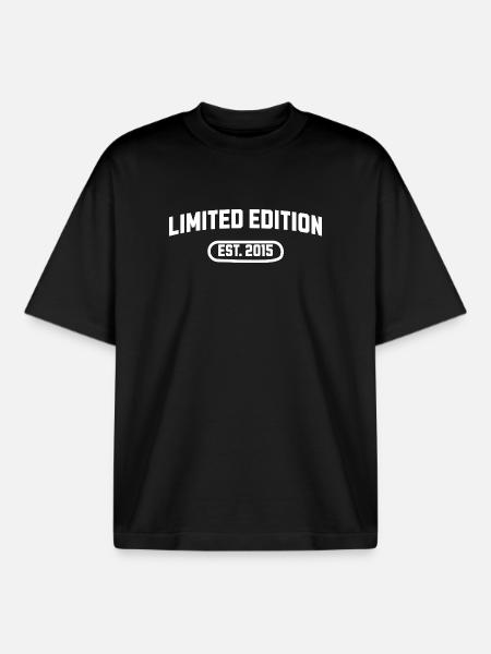 Édition limitée anniversaire 2015 - T-shirt unisexe boxy épais biologique Stanley/Stella - noir