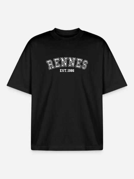 Rennes Est. 1986 - Boxy Heavyweight Unisex Organic T-Shirt by Stanley/Stella - black