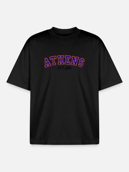 Athen Est.1985 - Boxy Heavyweight Unisex Organic T-Shirt von Stanley/Stella - Schwarz