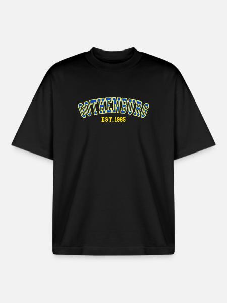 Gothenburg Est. 1985 - Boxy Heavyweight Unisex Organic T-Shirt by Stanley/Stella - black
