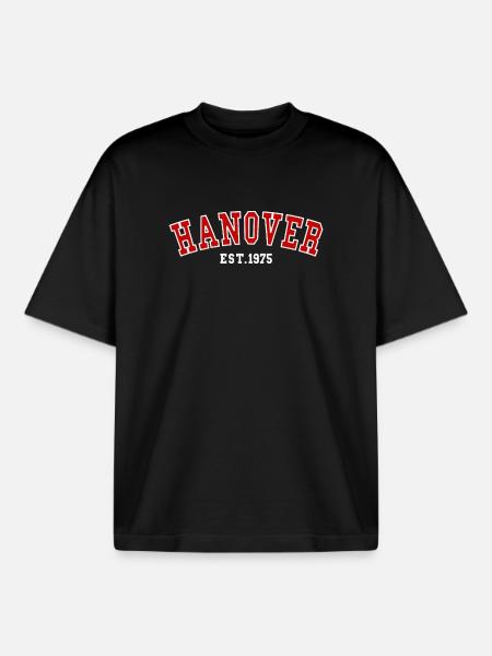 Hanover Est. 1975 - Boxy Heavyweight Unisex Organic T-Shirt by Stanley/Stella - black
