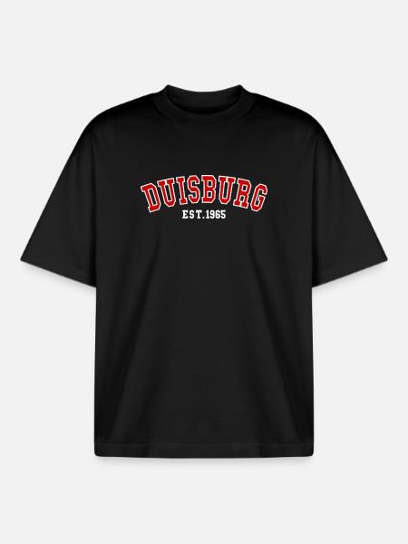 Duisburg Est. 1965 - Boxy Heavyweight Unisex Organic T-Shirt by Stanley/Stella - black