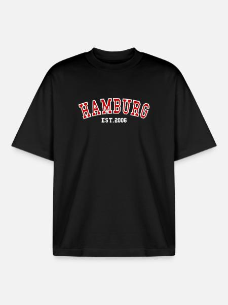 Hamburg Est. 2006 - Boxy Heavyweight Unisex Organic T-Shirt by Stanley/Stella - black