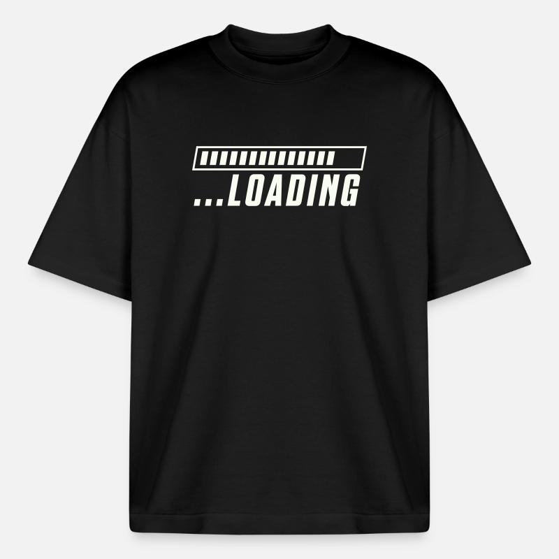 Loading Bar Loading Progress - Heavyweight Boxy Unisex T-Shirt by Stanley/Stella - black