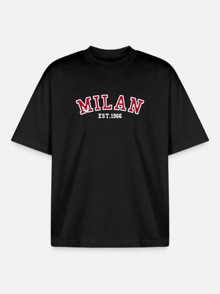 Milan Est. 1966 - Boxy Heavyweight Unisex Organic T-Shirt by Stanley/Stella - black