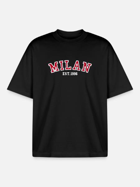 Milan Est. 1996 - Boxy Heavyweight Unisex Organic T-Shirt by Stanley/Stella - black