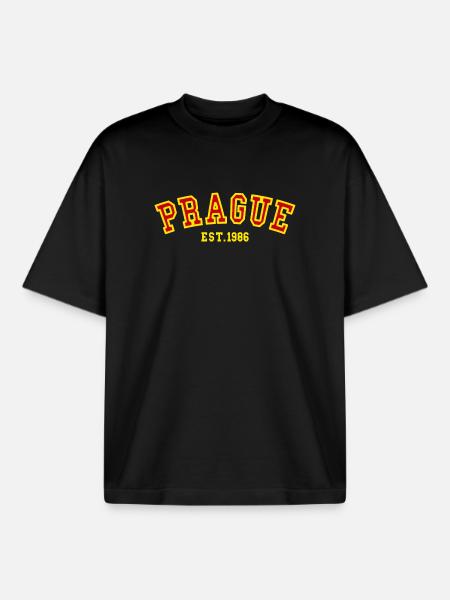 Prag gegründet 1986 - Boxy Heavyweight Unisex Organic T-Shirt von Stanley/Stella - Schwarz