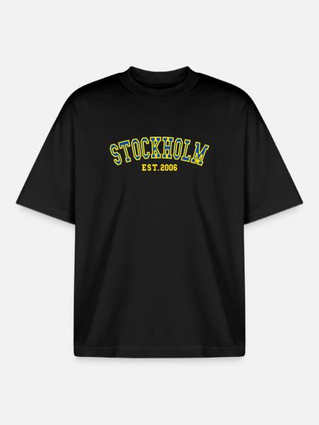 Stockholm Est. 2006 - Boxy Heavyweight Unisex Organic T-Shirt by Stanley/Stella - black