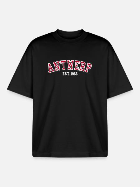 Antwerp Est. 1966 - Boxy Heavyweight Unisex Organic T-Shirt by Stanley/Stella - black