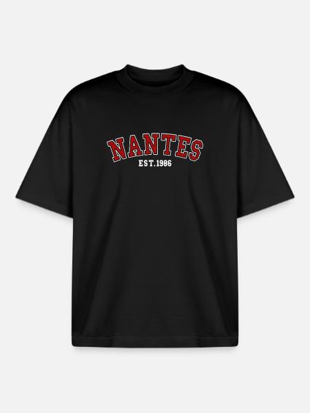 Nantes Est. 1986 - Boxy Heavyweight Unisex Organic T-Shirt by Stanley/Stella - black