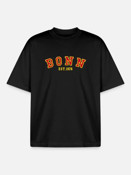 Bonn Est. 1976 - Boxy Heavyweight Unisex Organic T-Shirt by Stanley/Stella - black