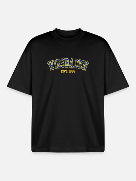 Wiesbaden Est. 1996 - Boxy Heavyweight Unisex Organic T-Shirt by Stanley/Stella - black