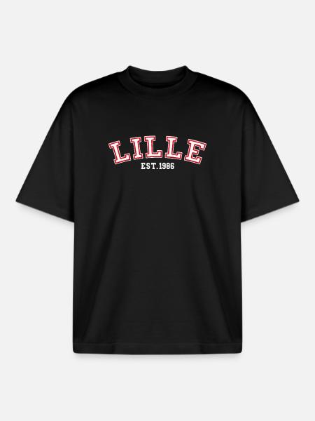 Lille Fondée en 1986 - T-shirt unisexe boxy épais biologique Stanley/Stella - noir