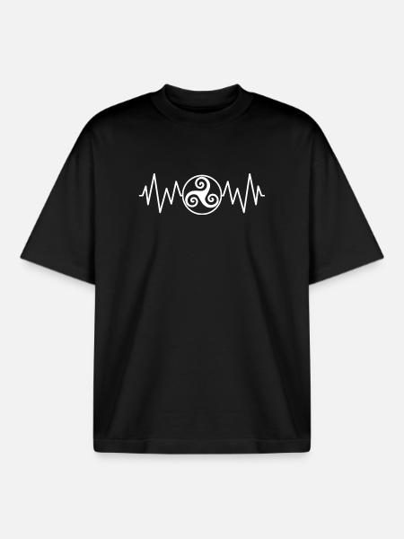 Triskel heart rate - Boxy Heavyweight Unisex Organic T-Shirt by Stanley/Stella - black