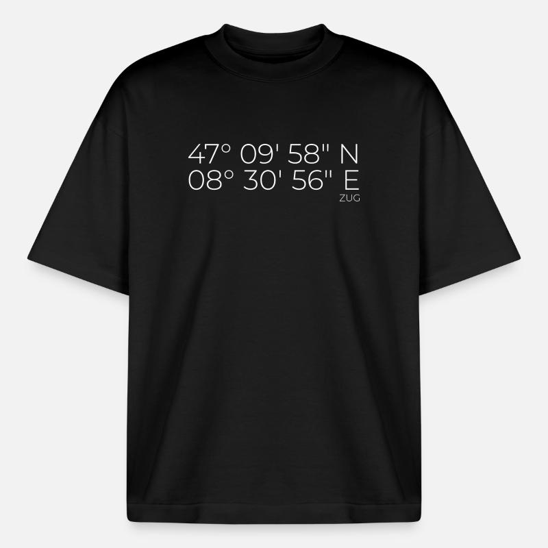 Train coordinates - Boxy Heavyweight Unisex Organic T-Shirt by Stanley/Stella - black