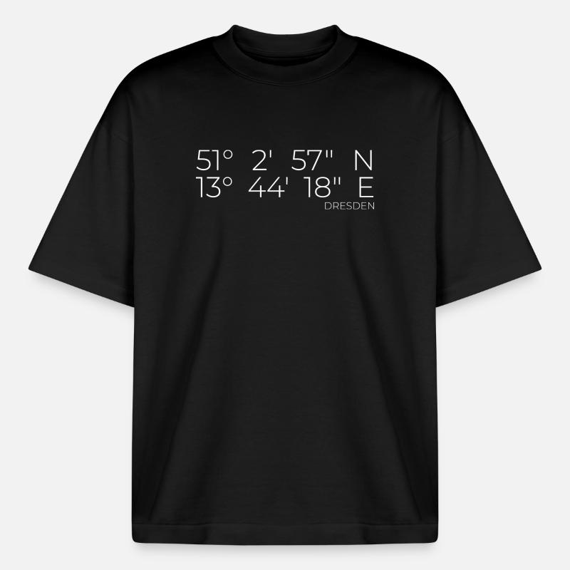 Coordinates Dresden - Boxy Heavyweight Unisex Organic T-Shirt by Stanley/Stella - black