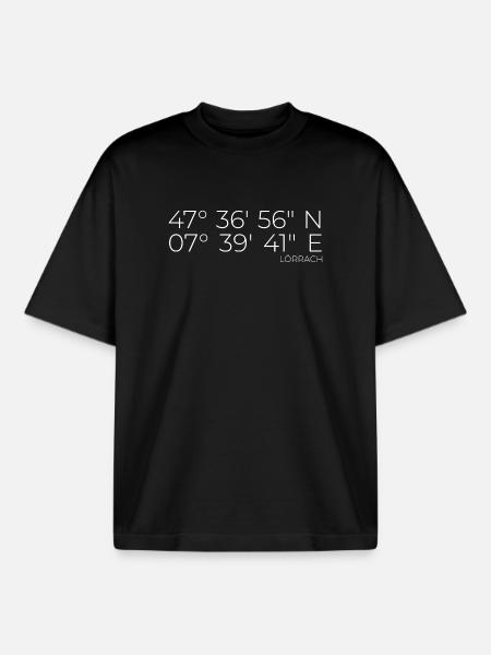 Coordinates Lörrach - Boxy Heavyweight Unisex Organic T-Shirt by Stanley/Stella - black