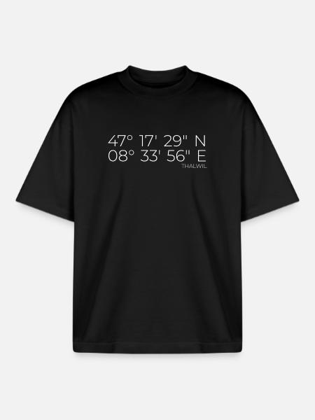 Coordinates Thalwil Zurich - Boxy Heavyweight Unisex Organic T-Shirt by Stanley/Stella - black