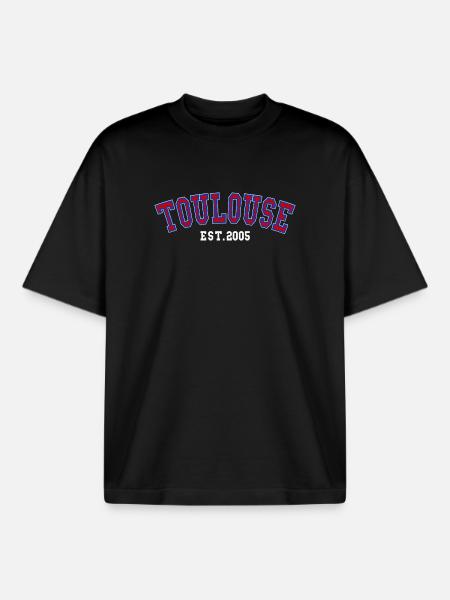 Toulouse Est. 2005 - Boxy Heavyweight Unisex Organic T-Shirt by Stanley/Stella - black