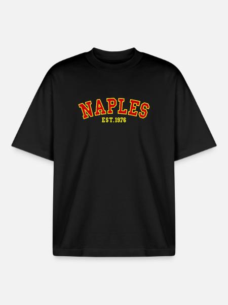 Naples Est. 1976 - Boxy Heavyweight Unisex Organic T-Shirt by Stanley/Stella - black