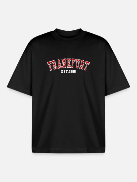Frankfurt Est. 1986 - Boxy Heavyweight Unisex Organic T-Shirt by Stanley/Stella - black