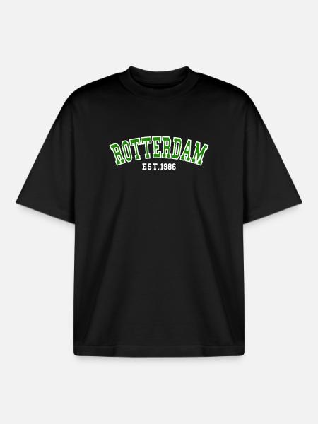 Rotterdam Est. 1986 - Boxy Heavyweight Unisex Organic T-Shirt by Stanley/Stella - black