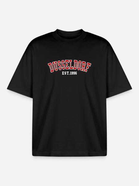 Dusseldorf Est. 1996 - Boxy Heavyweight Unisex Organic T-Shirt by Stanley/Stella - black