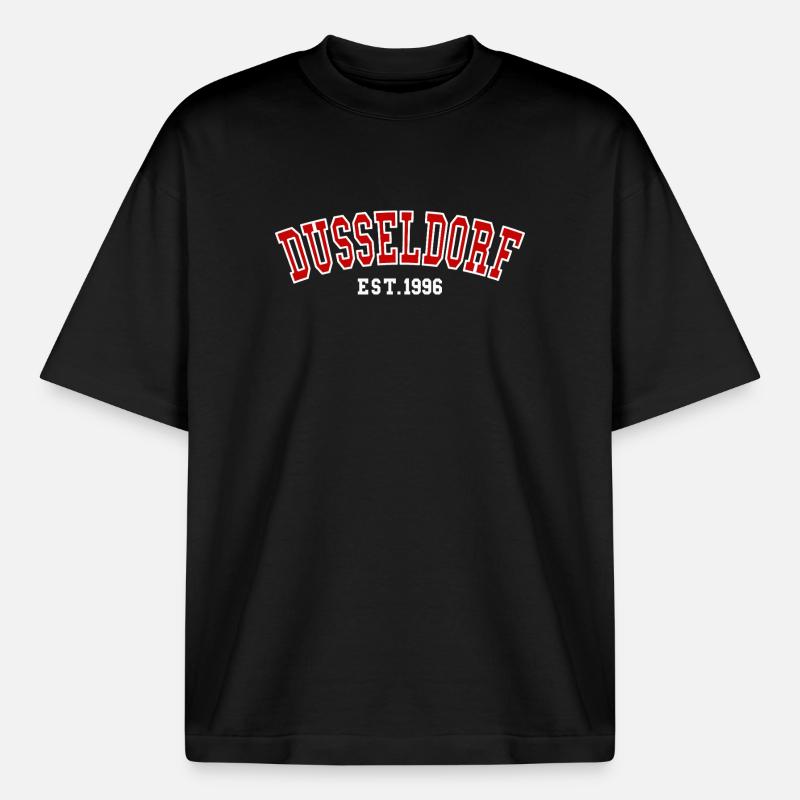 Dusseldorf Est. 1996 - Boxy Heavyweight Unisex Organic T-Shirt by Stanley/Stella - black