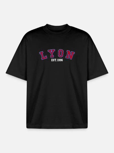Lyon Fondée en 1996 - T-shirt unisexe boxy épais biologique Stanley/Stella - noir