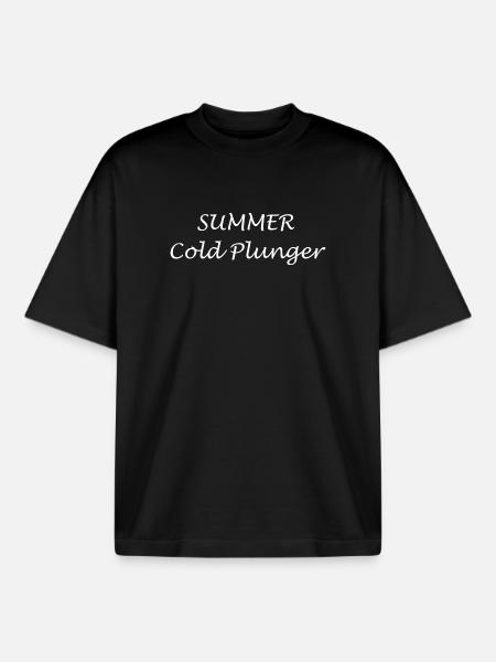 Summer Cold Plunge + Holiday - Boxy Heavyweight Unisex Organic T-Shirt by Stanley/Stella - black