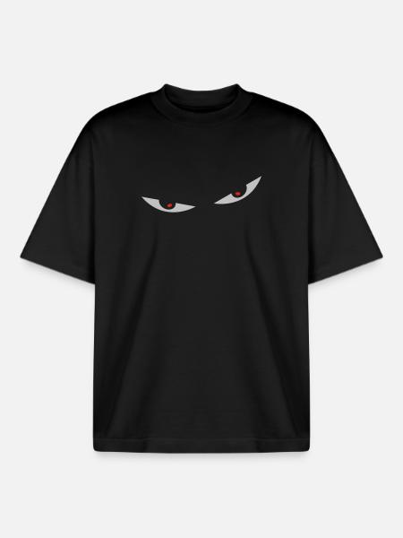 comic eyes smiley augen - Boxy Heavyweight Unisex Organic T-Shirt by Stanley/Stella - black