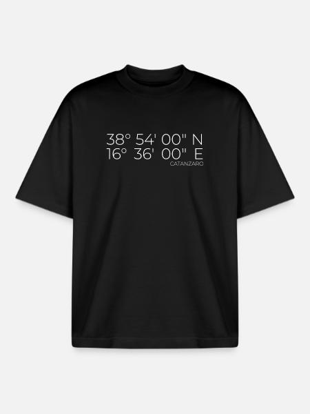 Coordinates: Catanzaro, Italy - Boxy Heavyweight Unisex Organic T-Shirt by Stanley/Stella - black