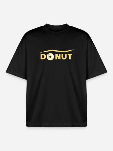 DONUT lettering | donut claim - Boxy Heavyweight Unisex Organic T-Shirt by Stanley/Stella - black
