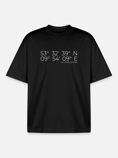 Coordinates Övelgönne Hamburg - Boxy Heavyweight Unisex Organic T-Shirt by Stanley/Stella - black