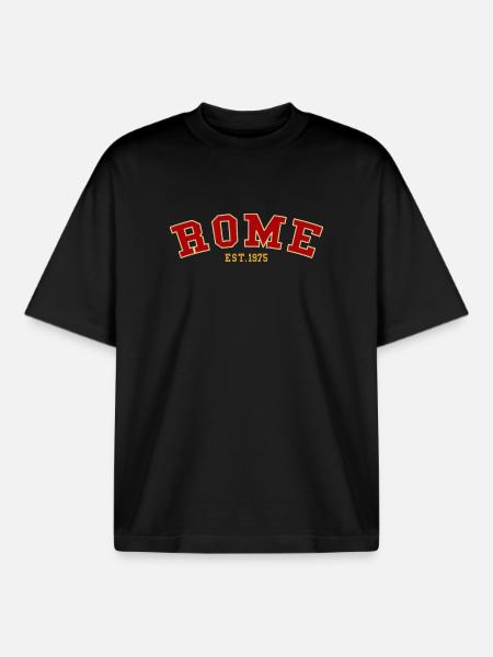 Rome_Est_1975 - T-shirt unisexe boxy épais biologique Stanley/Stella - noir