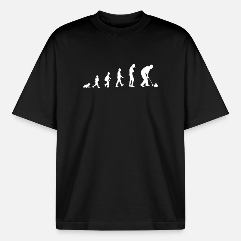 Development into a curling player - Boxy Heavyweight Unisex Organic T-Shirt by Stanley/Stella - black