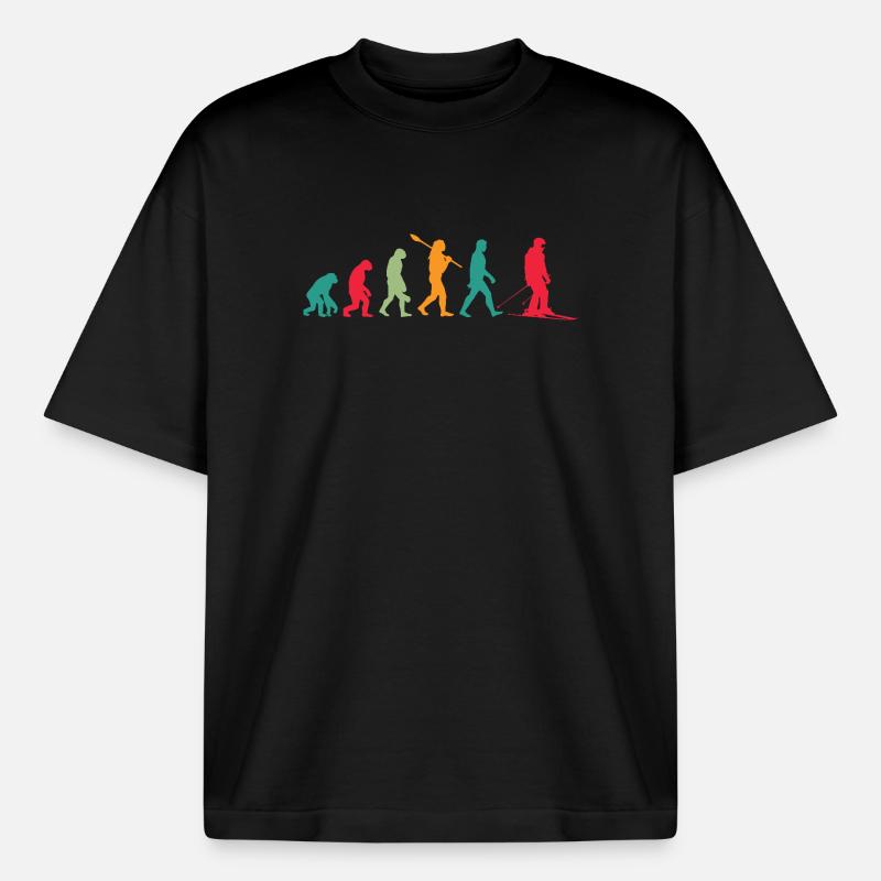 Evolution Ski - Boxy Heavyweight Unisex Organic T-Shirt by Stanley/Stella - black