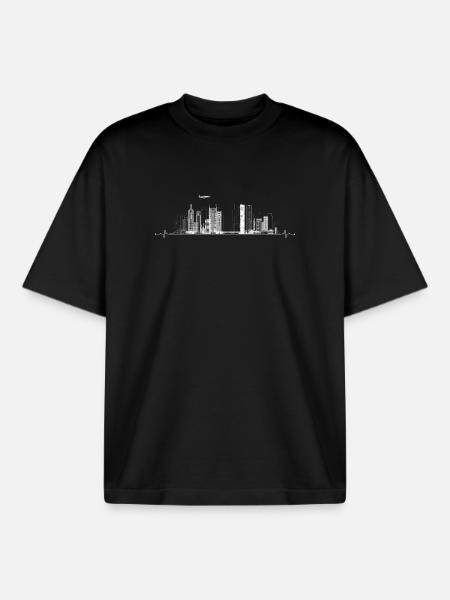 Urban Skyline Pulse - Boxy Heavyweight Unisex Organic T-Shirt by Stanley/Stella - black