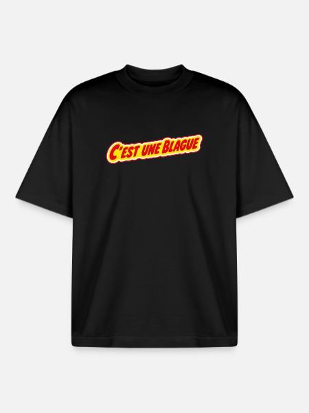 C'est une blague ? ! - T-shirt unisexe boxy épais biologique Stanley/Stella - noir