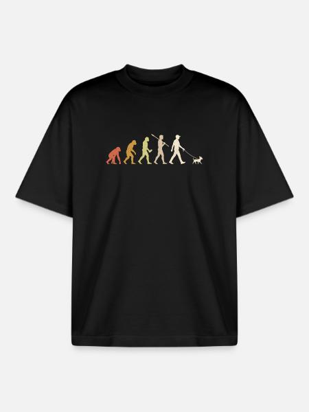 Chihuahua Evolution Funny Chihuahua Dog Gift - Boxy Heavyweight Unisex Organic T-Shirt by Stanley/Stella - black