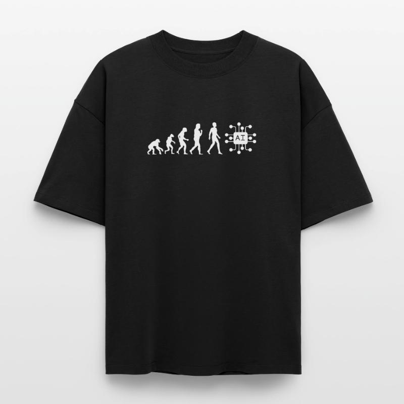 T Shirt evolution AI Artificial Intelligence fun Boxy Heavyweight Unisex Organic T-Shirt by Stanley/Stella