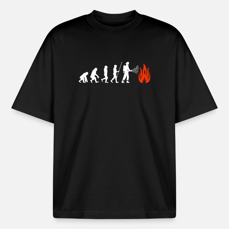 Fire Brigade Evolution Firefighter - Boxy Heavyweight Unisex Organic T-Shirt by Stanley/Stella - black