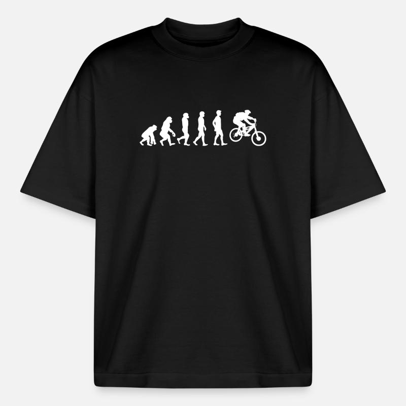 Évolution du cyclisme - T-shirt unisexe épais coupe boxy Stanley/Stella - noir