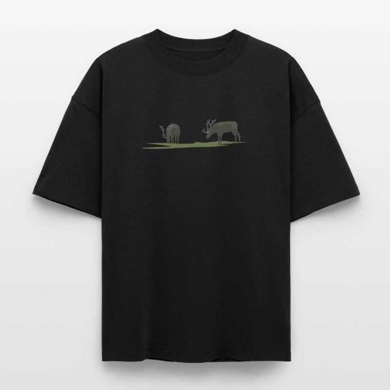Elche oder Hirsche am Grasen Boxy Heavyweight Unisex Organic T-Shirt von Stanley/Stella
