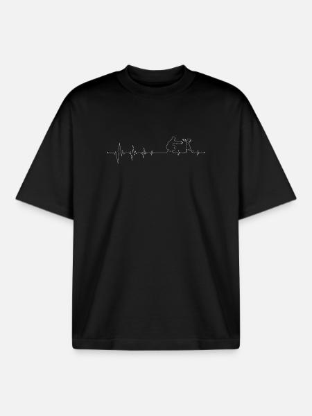 Pulse of Family Bond - Boxy Heavyweight Unisex Organic T-Shirt by Stanley/Stella - black