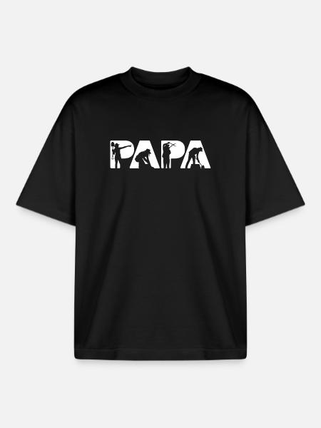 Papa Landscaping Gardener Silhouette Design - Boxy Heavyweight Unisex Organic T-Shirt by Stanley/Stella - black