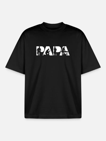 Silhouette de menuisier Papa Carpenter - T-shirt unisexe boxy épais biologique Stanley/Stella - noir