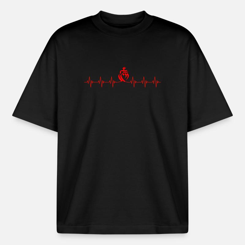 Vendée Herzfrequenz-Aufsatz - Boxy Heavyweight Unisex Organic T-Shirt von Stanley/Stella - Schwarz