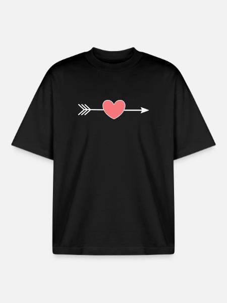 Cadeau Saint-Valentin Saint-Valentin - T-shirt unisexe boxy épais biologique Stanley/Stella - noir