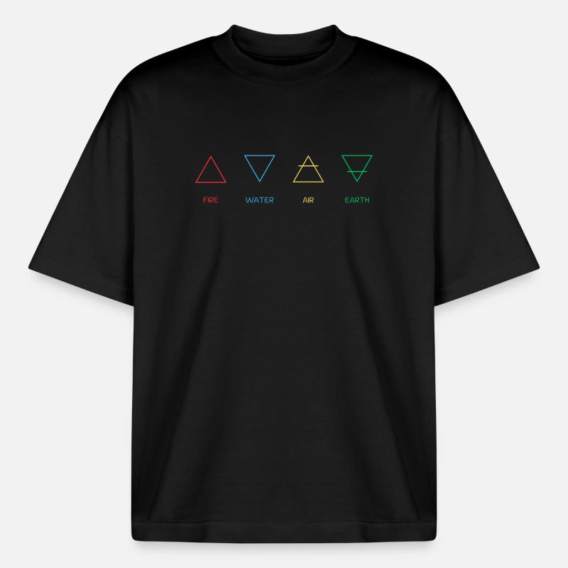Vier Elemente - Heavyweight Unisex Boxy T-Shirt von stanley/stella	 - Schwarz
